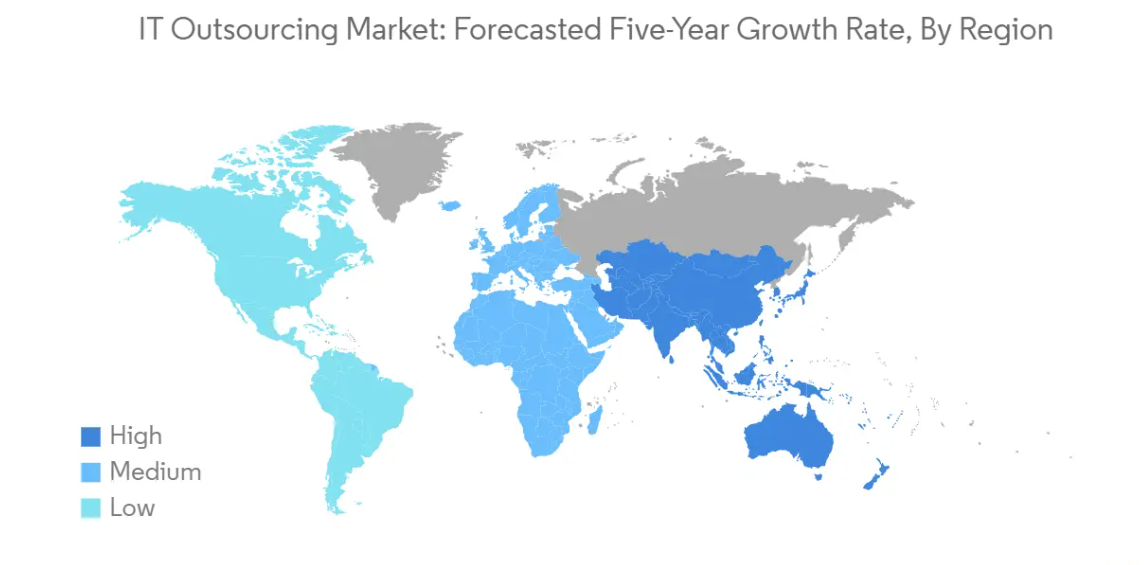 Market Analysis of IT Outsourcing Market: Forecasted Growth Rate by Region